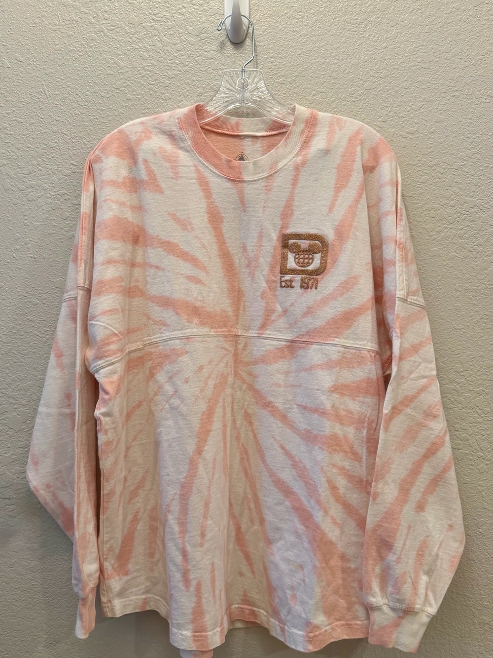 Disney Parks Spirit Jersey Pink Tie Dye Walt Disney World Glitter Medium